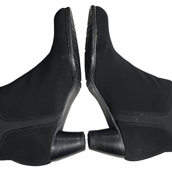 Stuart Weitzman Ankle Boots Women 6 3/4-7 Black Suede Stretch Block Heel Booties - Picture 10 of 16